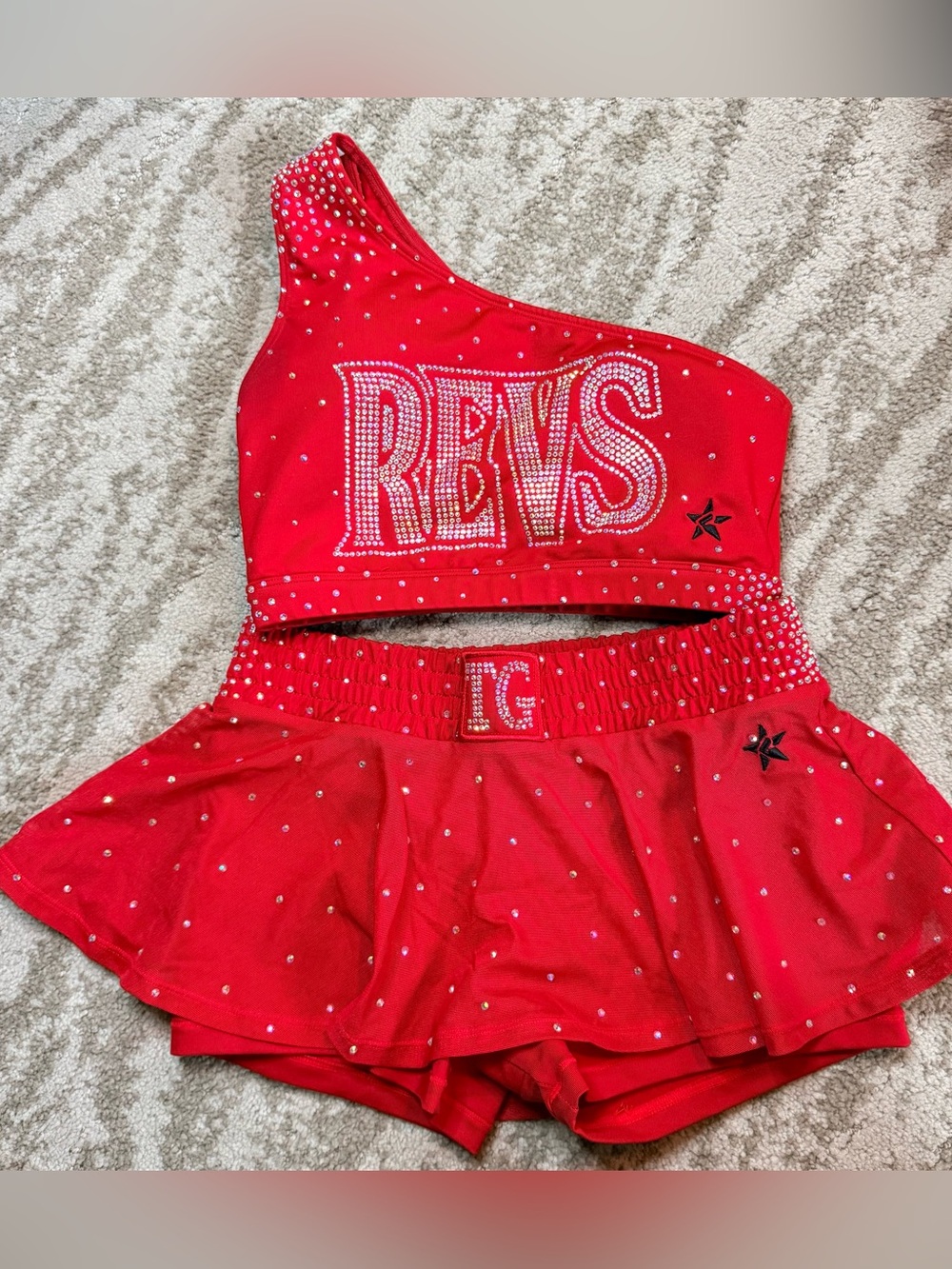 Red REVS One-Shoulder Cheer Set - Rebel